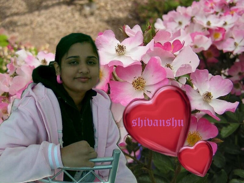 woman with pink flowers