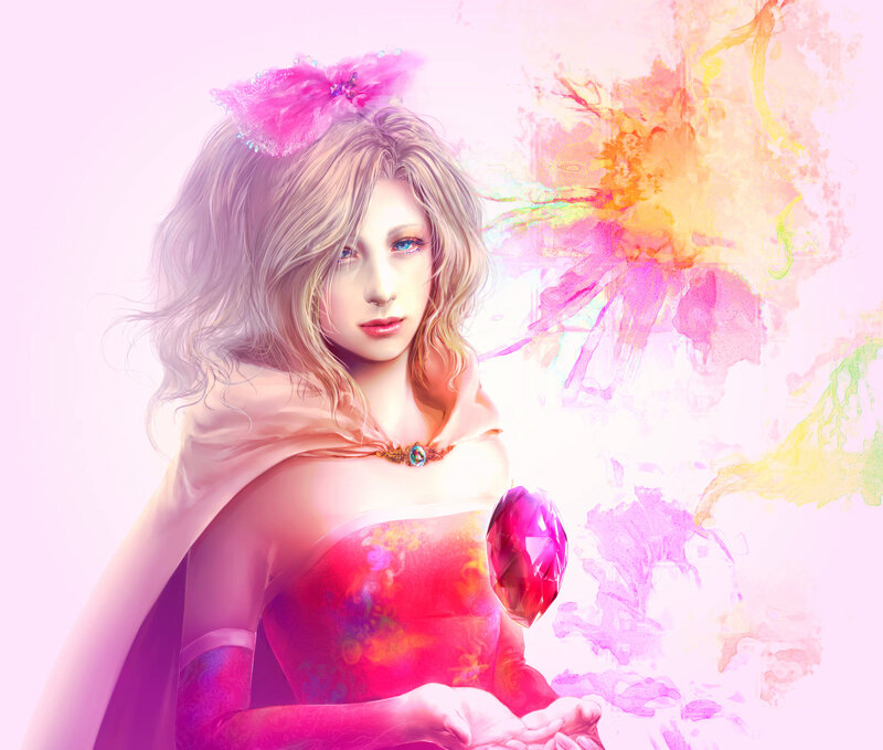 Woman with Pink Gem