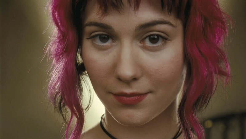 woman with pink hair