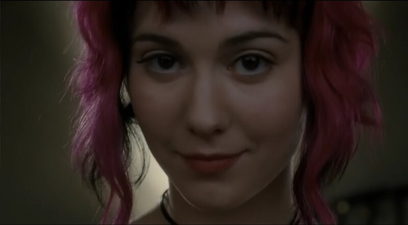 woman with pink hair
