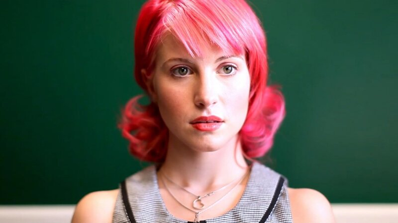 woman with pink hair
