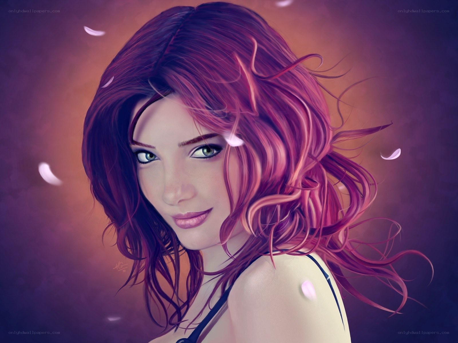 woman with pink hair