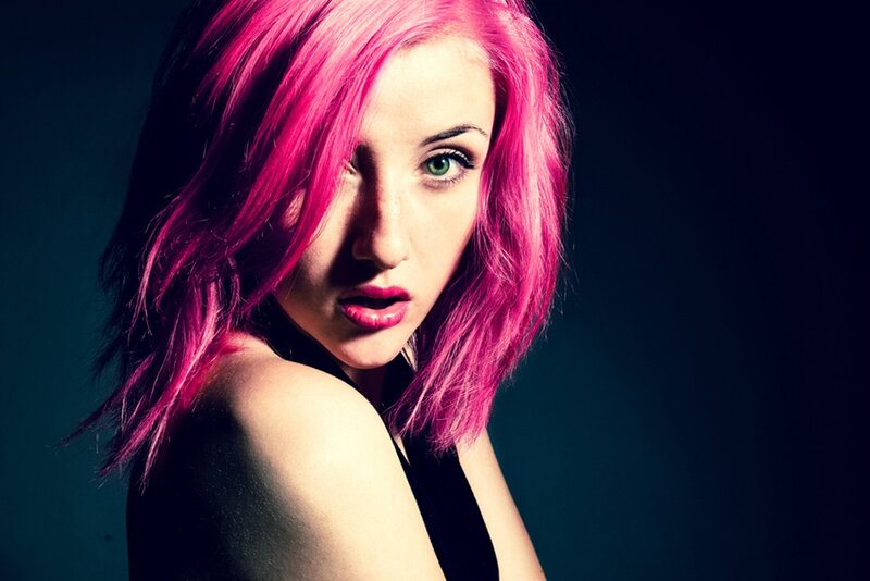 woman with pink hair