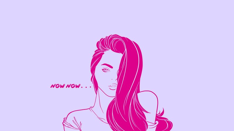 Woman with Pink Hair — Calm, Vector Art