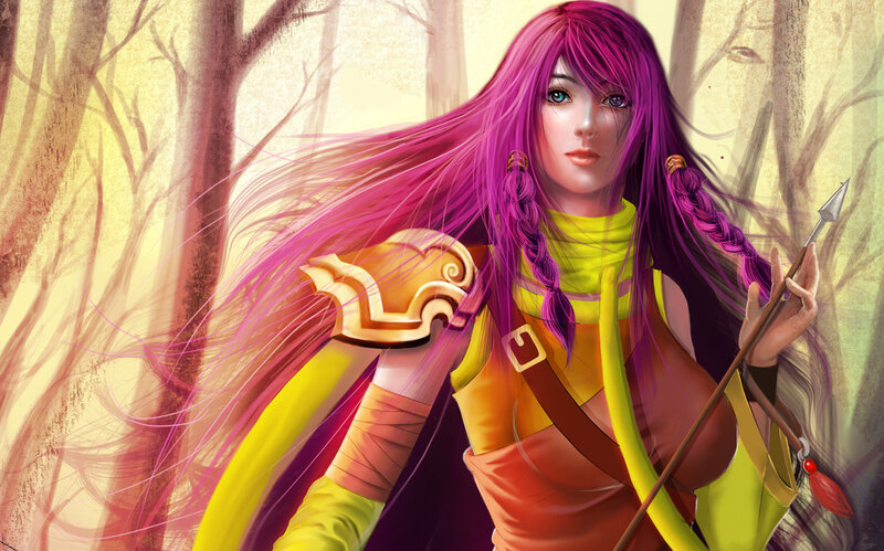Woman with Pink Hair — Dramatic, Afternoon