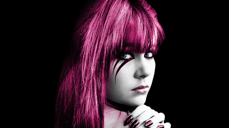 Woman with Pink Hair — Dramatic, Photograph, Eyes