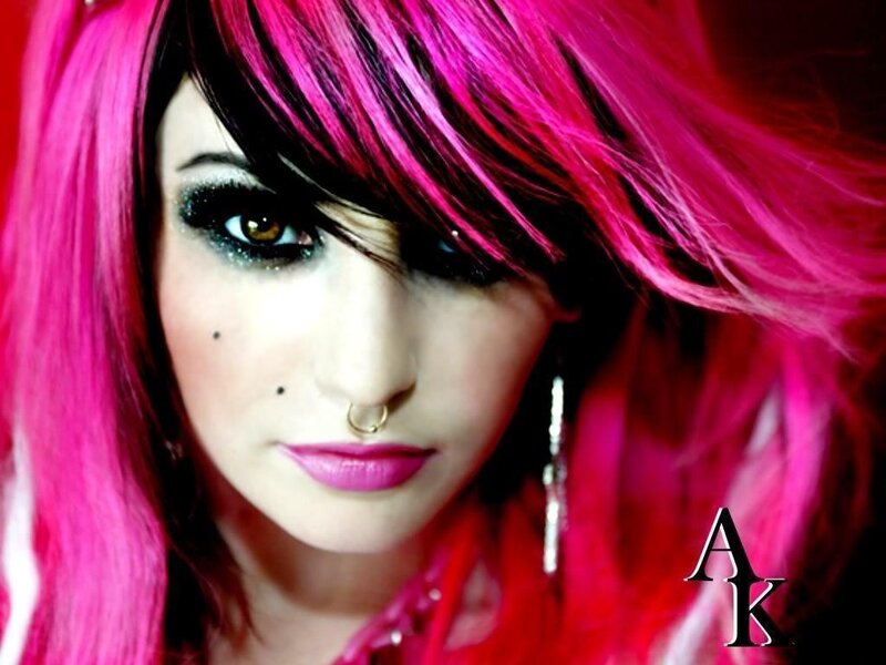 Woman with Pink Hair — Dramatic, Photograph, Makeup, Nose Ring