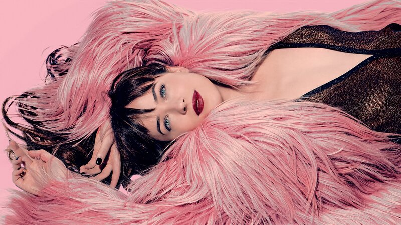 Woman with Pink Hair — Dramatic, Photograph, Pink Fur