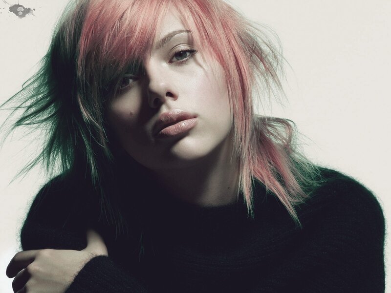 Woman with Pink Hair — Dramatic, Photograph, Pink Hair, Black Sweater