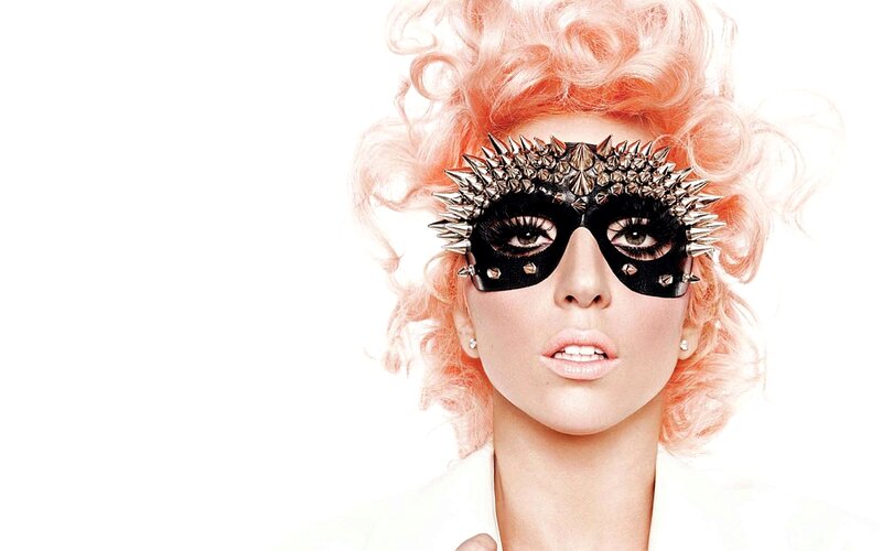 Woman with Pink Hair — Dramatic, Photograph, Spiked Mask