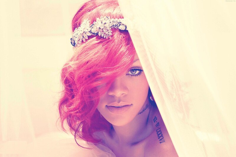Woman with Pink Hair — Dramatic, Photograph, Veil, Tiara