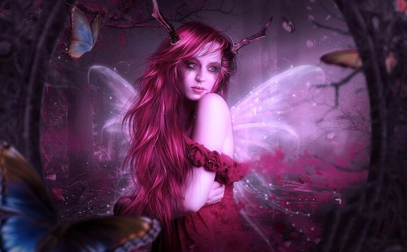 Woman with Pink Hair — Mystical, Night