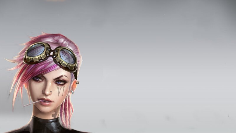 Woman with Pink Hair — Neutral, Digital Art, Goggles