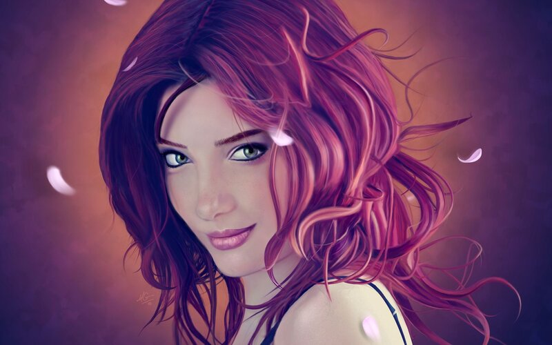 woman with pink hair portrait