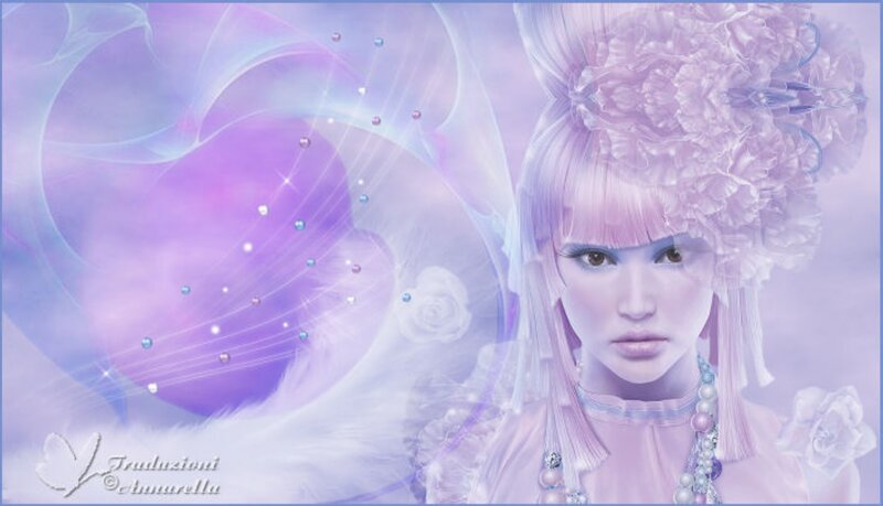 Woman with Pink Hair — Purple, Dreamy, Digital Art, Flowers, Jewelry