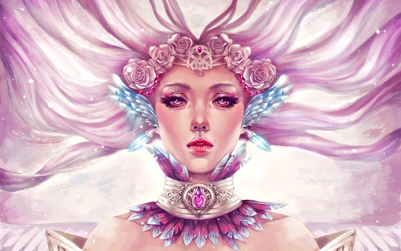 Woman with Pink Hair — Purple, Ethereal