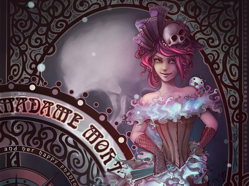 Woman with Pink Hair — Purple, Mysterious