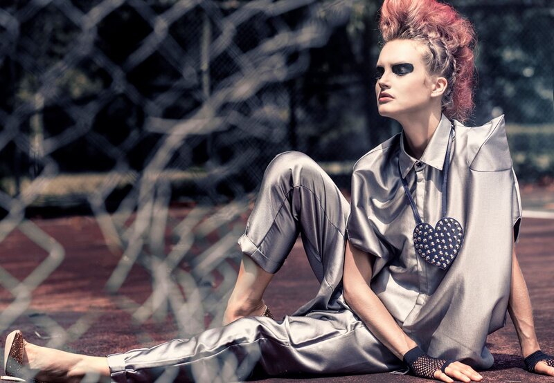 Woman with Pink Hair — Silver