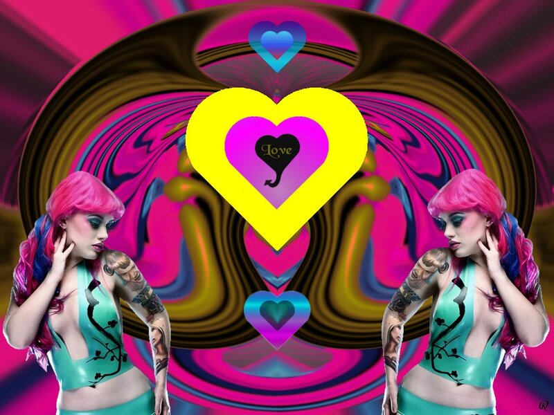 Woman with Pink Hair — Vibrant, Digital Art