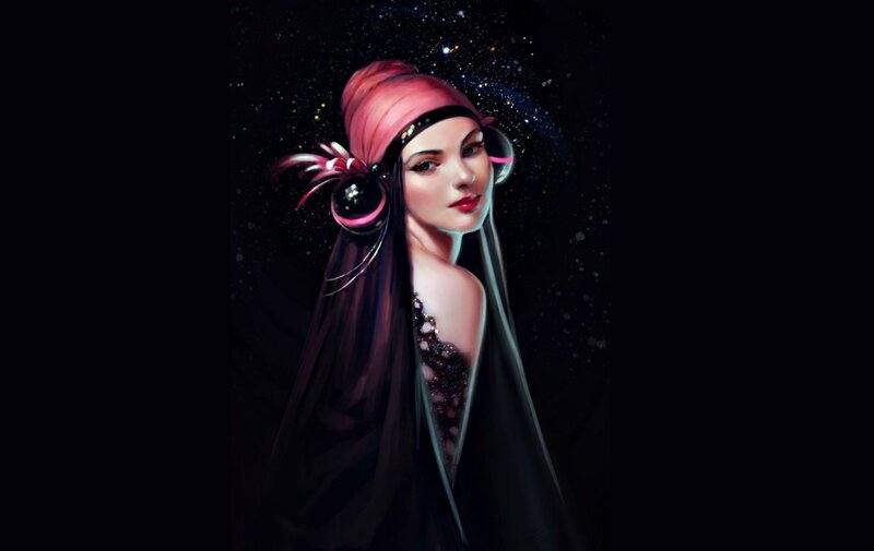 Woman with Pink Headwrap
