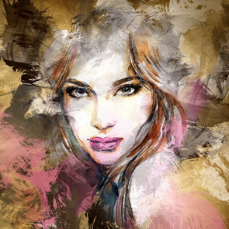 Woman with Pink Lips — Brown