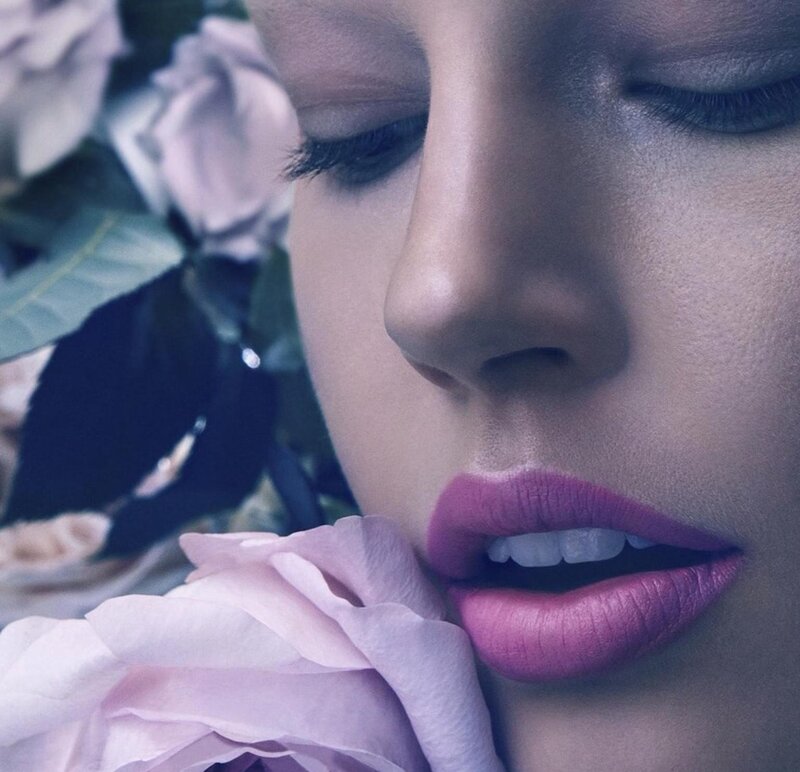 Woman with Pink Lips — Purple