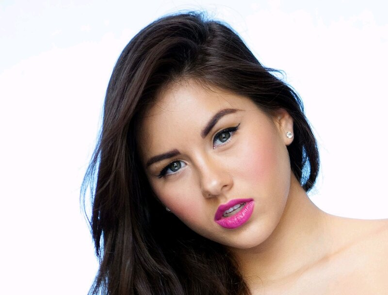 woman with pink lipstick