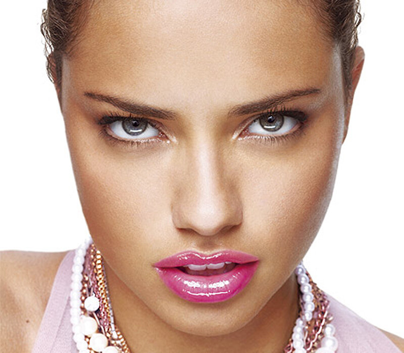 woman with pink lipstick