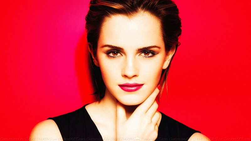 Woman with Pink Lipstick — Red