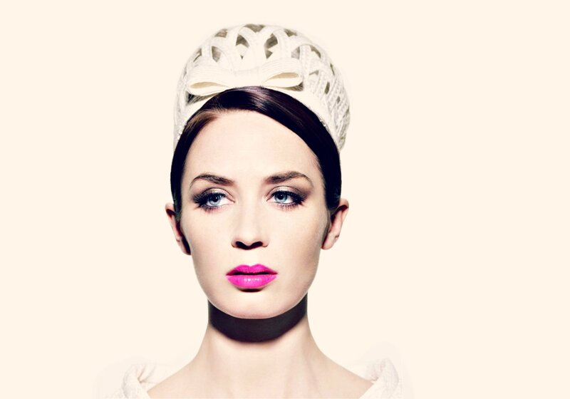 Woman with Pink Lipstick — White