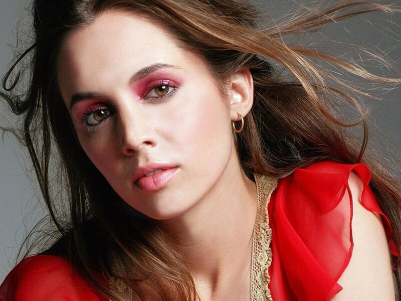 Woman with Pink Makeup — Red