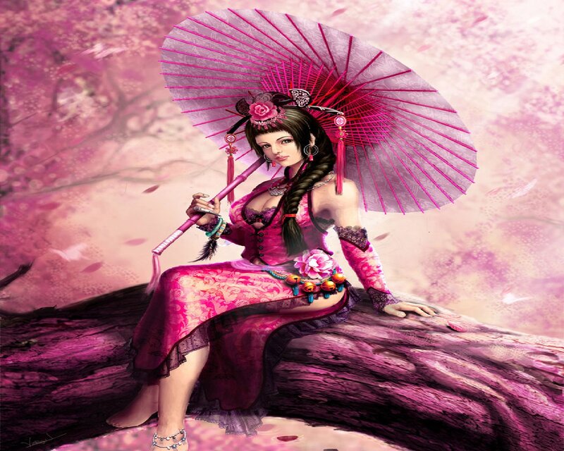 Woman with Pink Parasol — Serene