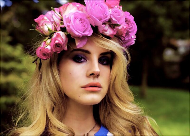 woman with pink rose crown
