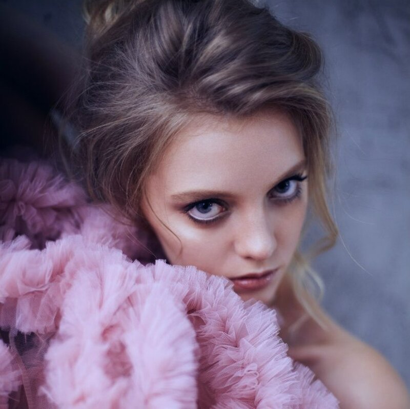 Woman with Pink Ruffles