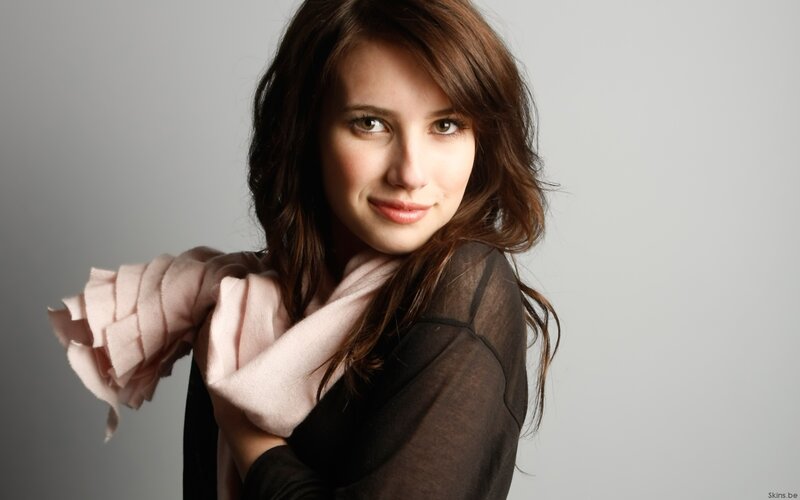 woman with pink scarf