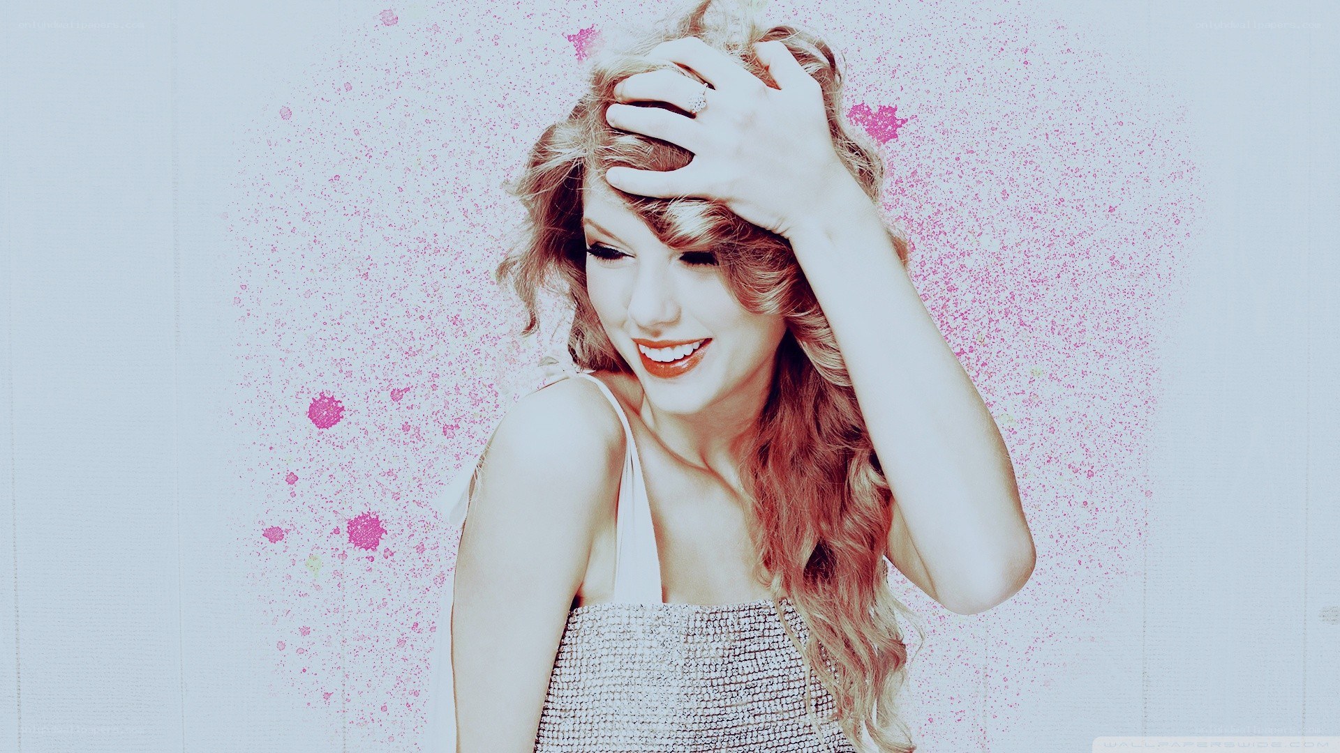 woman with pink splatters