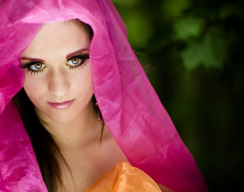 Woman with Pink Veil — Dramatic