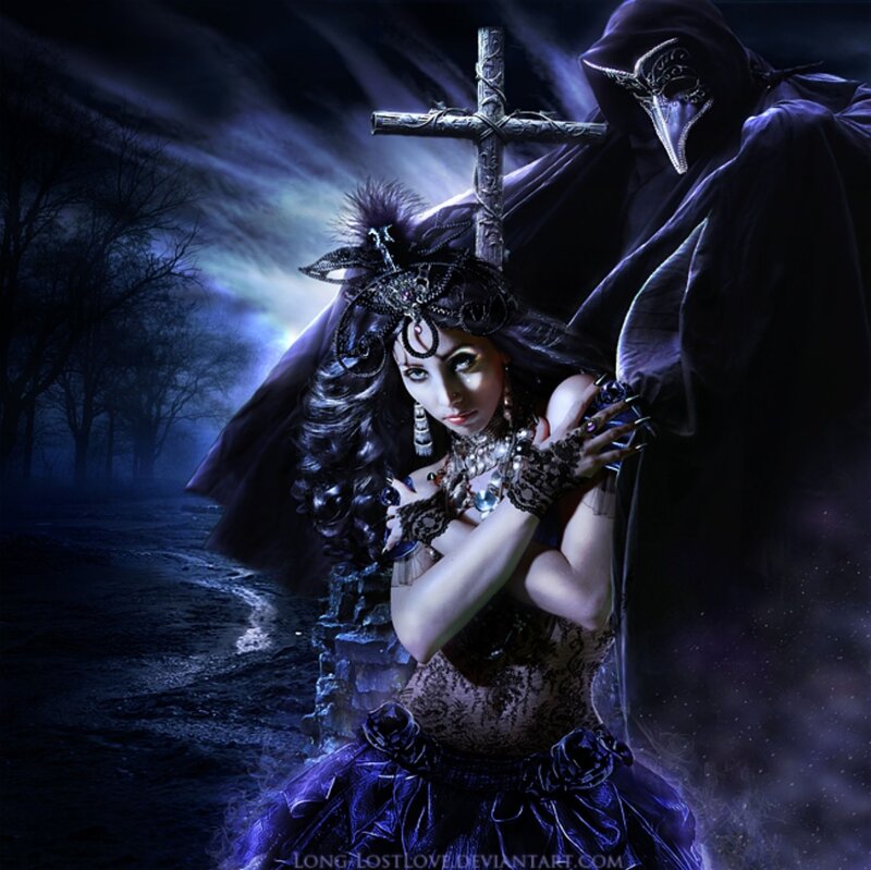 Woman with Plague Doctor