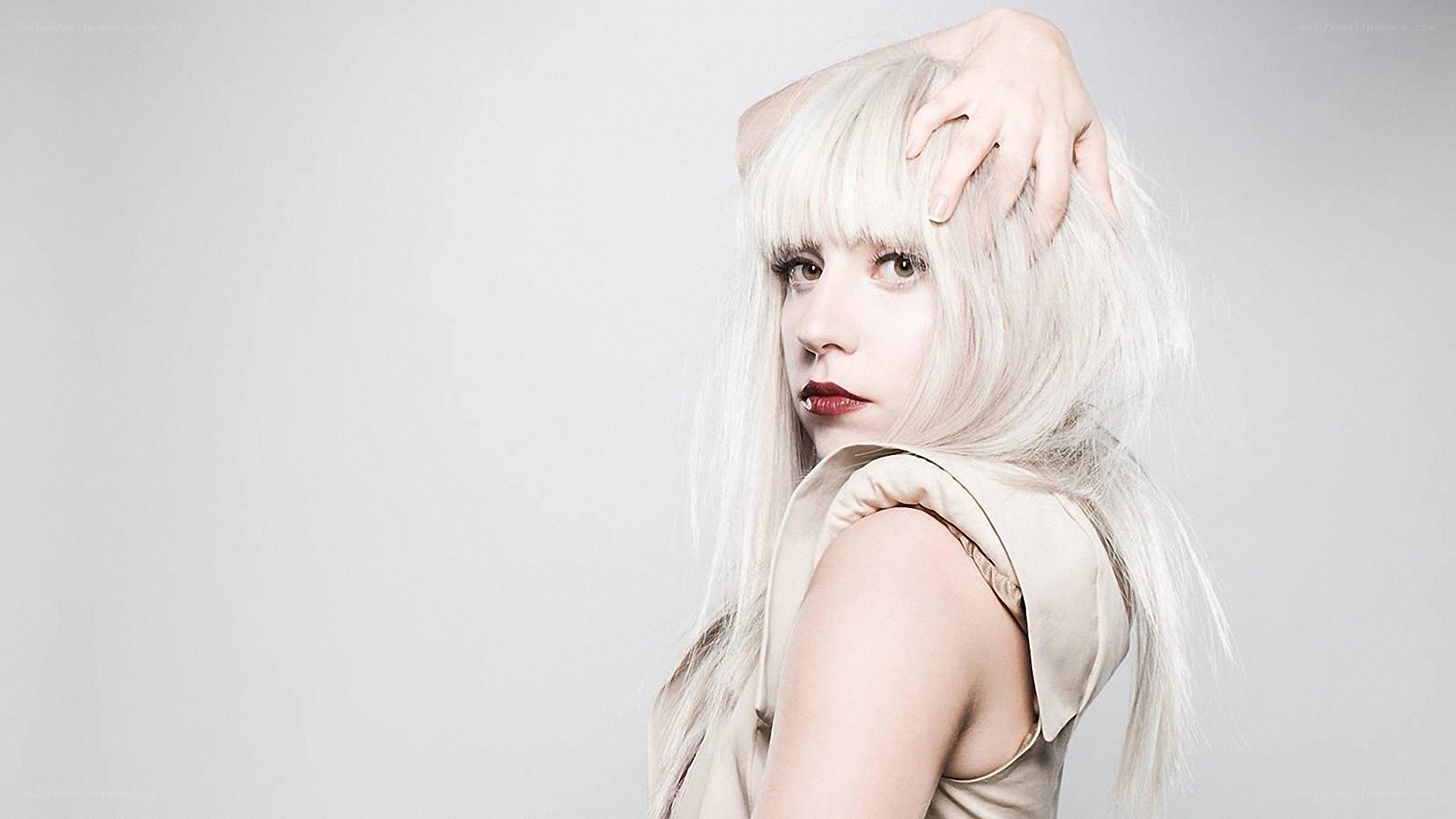 woman with platinum blonde hair