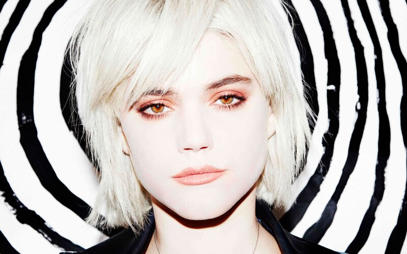 woman with platinum blonde hair