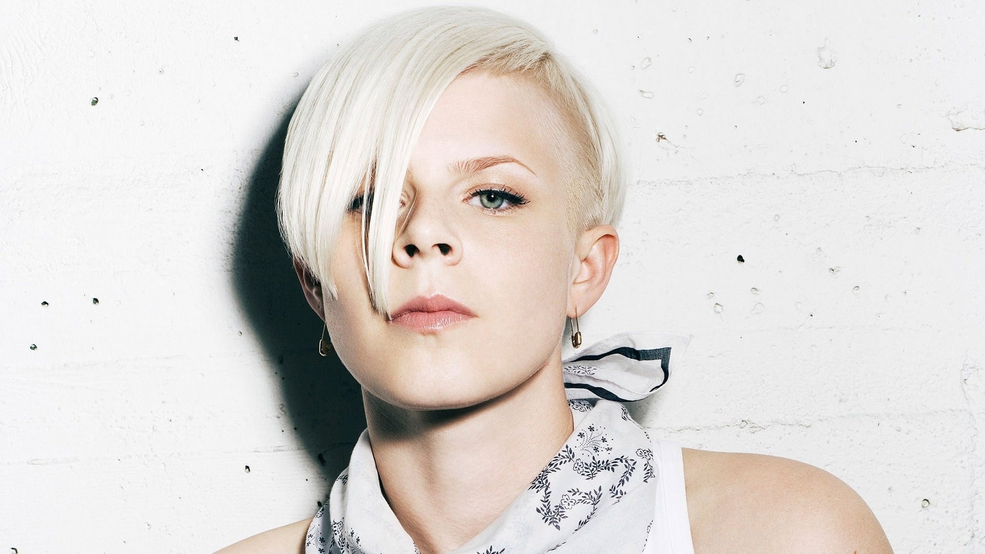 woman with platinum blonde hair
