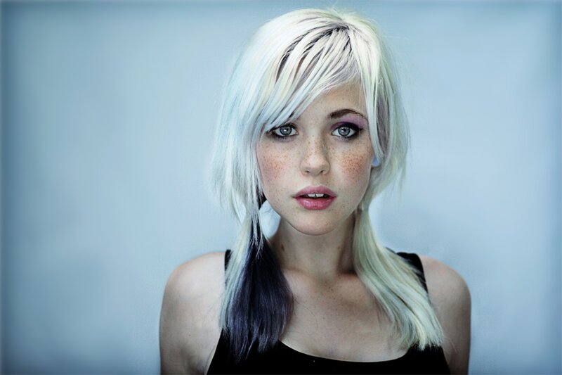 woman with platinum hair