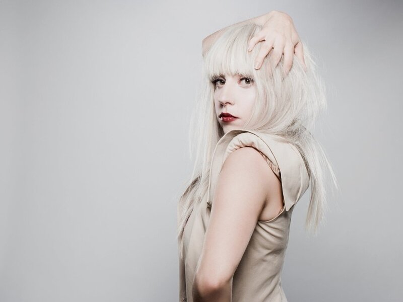 Woman with Platinum Hair — White