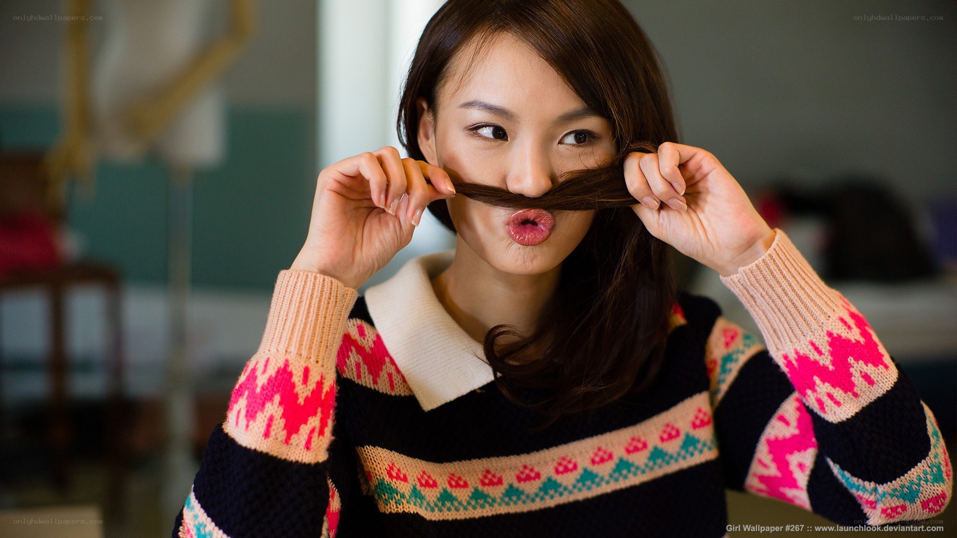 woman with playful expression