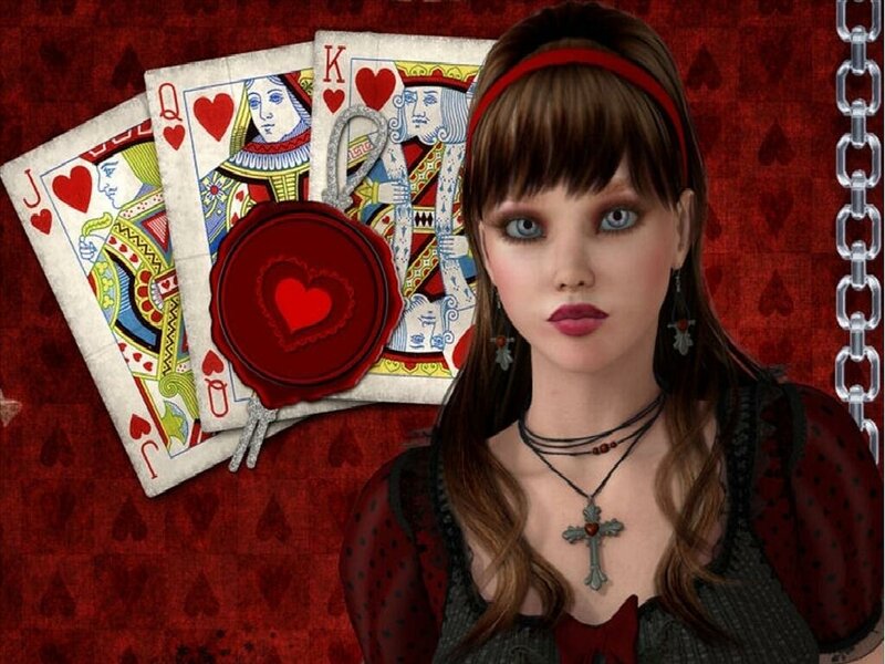 woman with playing cards