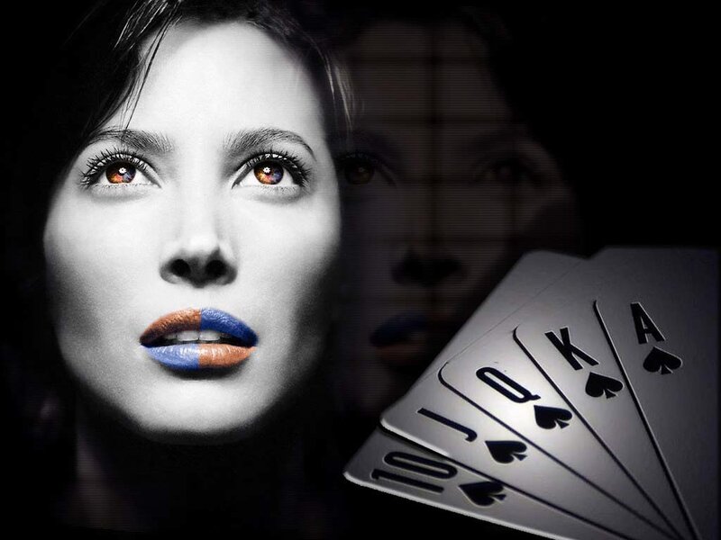 woman with poker cards