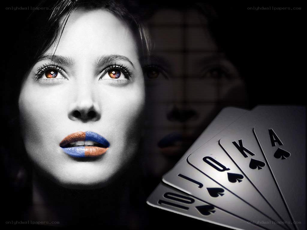 woman with poker cards