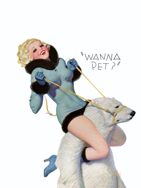 Woman with polar bear