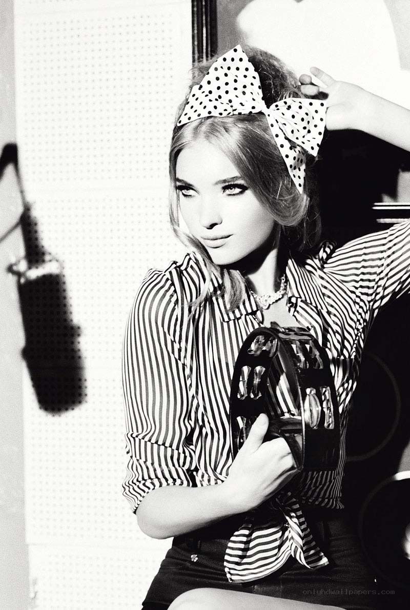 woman with polka dot bow