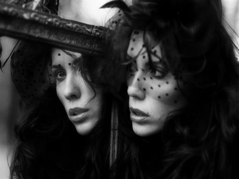 Woman with Polka-dot Veil — Black